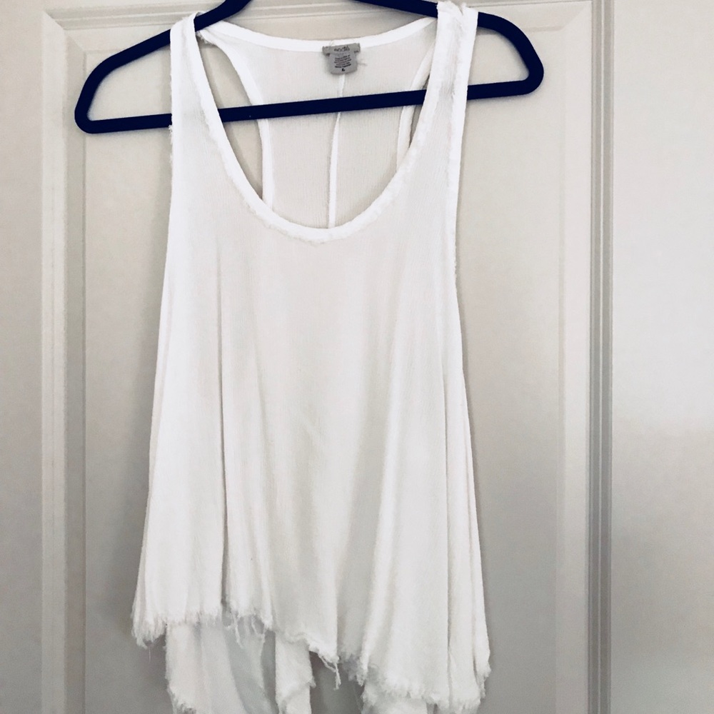 Urban Outfitters raw trim white tank